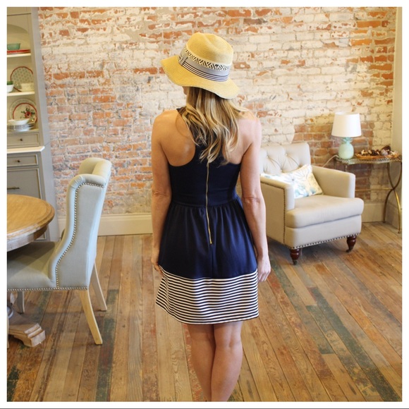 ✨LAST✨Navy Racer Back Stripe Bottom Sundress - Picture 4 of 4